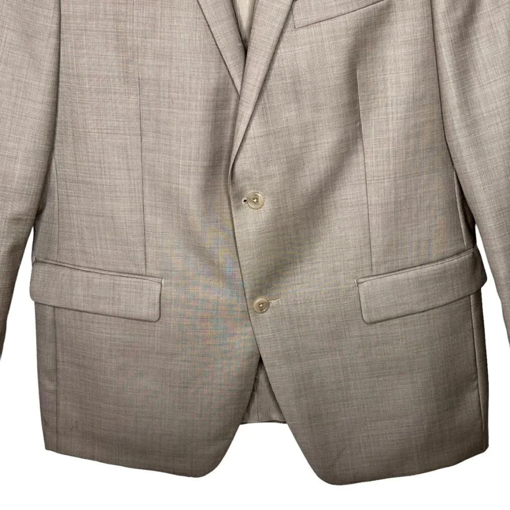 APT 9 Modern Fit Mens Wool Two Button Suit Jacket Sport Coat Size 44L Beige